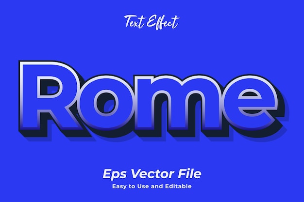 Effet De Texte Rome Vecteur Premium Facile à Utiliser Et Modifiable