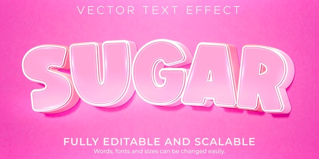 Effet de texte rose sucre, lumière modifiable et style de texte doux