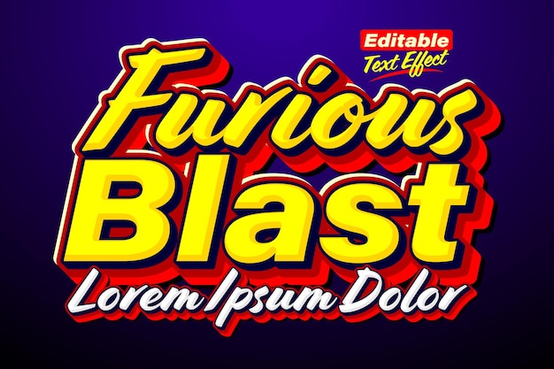 Vecteur effet de texte rouge furious blast hot explosion