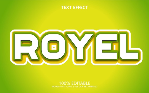 Effet de texte Royel modifiable vectoriel gratuit
