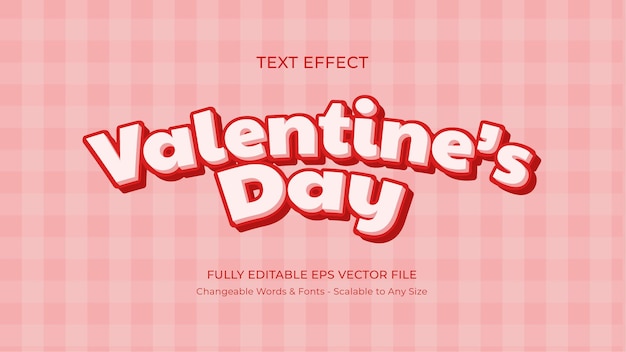 Vecteur effet de texte de la saint-valentin