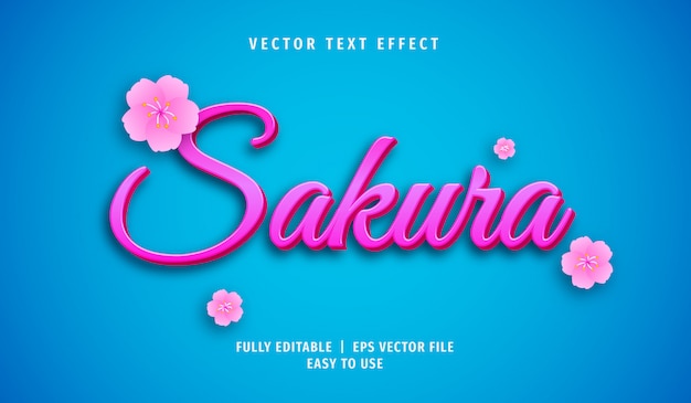 Effet De Texte Sakura, Style De Texte Modifiable