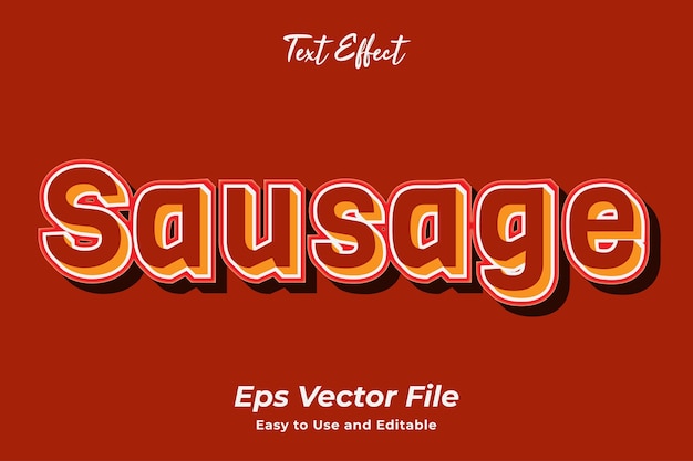 Effet De Texte Saucisse Vecteur Premium Modifiable Et Facile à Utiliser