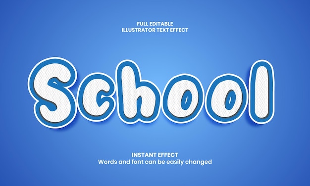 Effet De Texte Scolaire 3d Modifiable