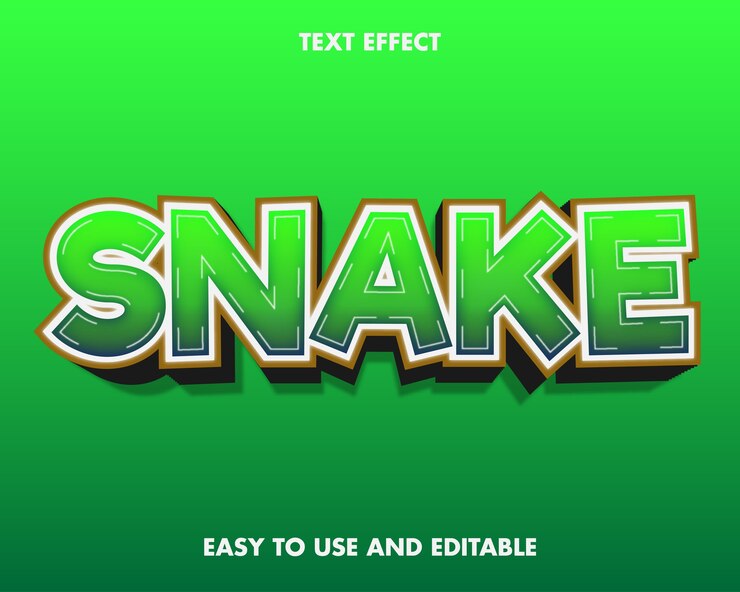 Effet de texte de serpent. Style de police modifiable.