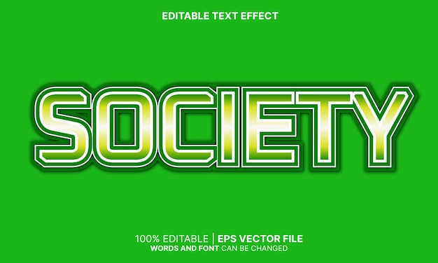 Vecteur effet de texte de la société