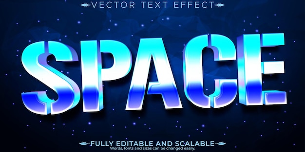 Effet de texte spatial modifiable style de police futur et techno