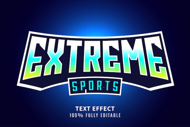 Vecteur effet de texte sport extrême