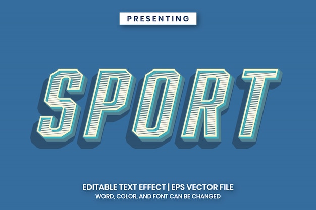 Vecteur effet de texte sport rétro