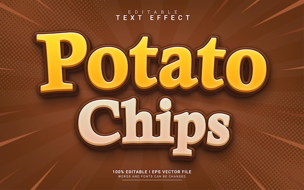 Effet De Texte De Style 3d De Chips De Pommes De Terre