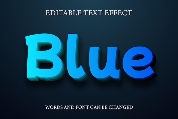 Effet De Texte De Style Dégradé 3d Bleu