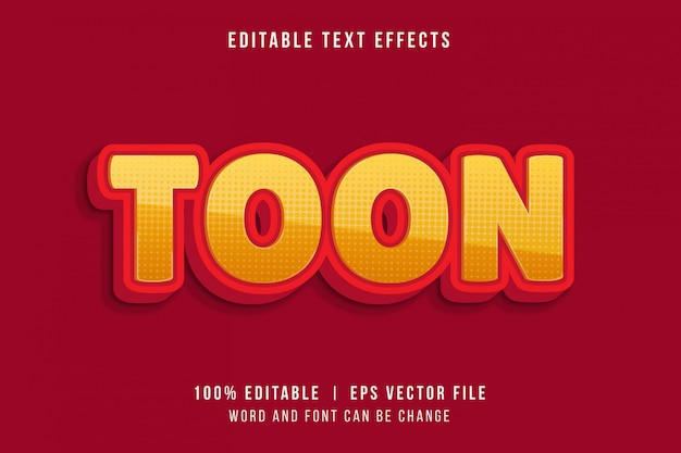 Effet De Texte De Style De Jeu Amusant Avec Mot Toon