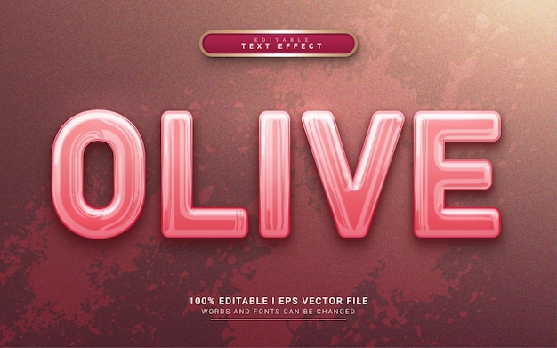 Effet De Texte De Style Olive 3d