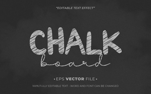 effet de texte de style tableau de craie modèle modifiable vctor