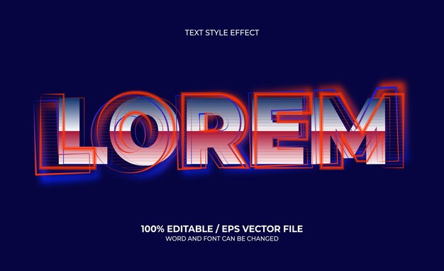 Effet De Texte De Style De Texte 3d Modifiable Lorem