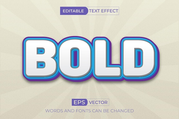 Effet de texte de style vectoriel de typographie en gras