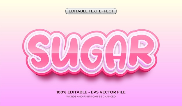 Effet de texte sucré 3D Éditable effet de texte de dessin animé pour bébés mignons en couleur rose