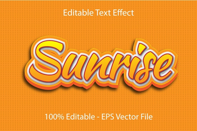 Effet De Texte Sunrise 3 D Emboss Gradient Style Design