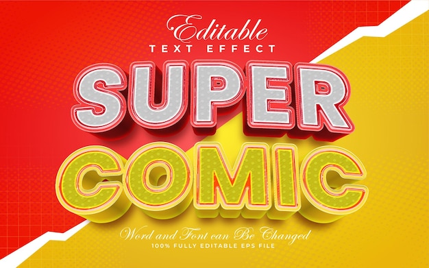 Effet de texte super comique modifiable dans le style en relief