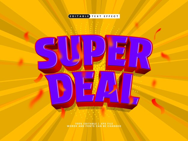 Vecteur effet de texte super deal modifiable