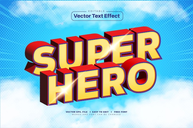 Effet de texte de super-héros gras 3D