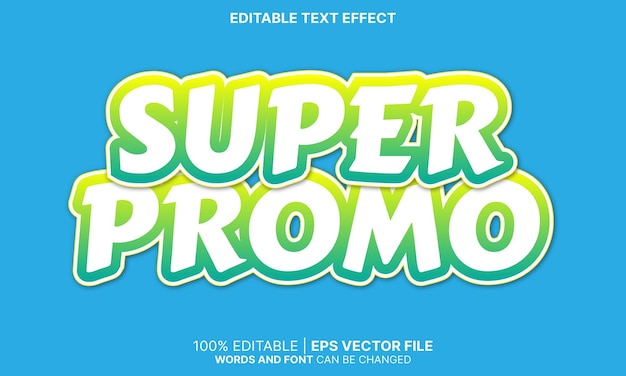 Vecteur effet de texte super promo