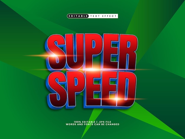 effet de texte super-rapide modifiable dans le style de texte de course et de vitesse