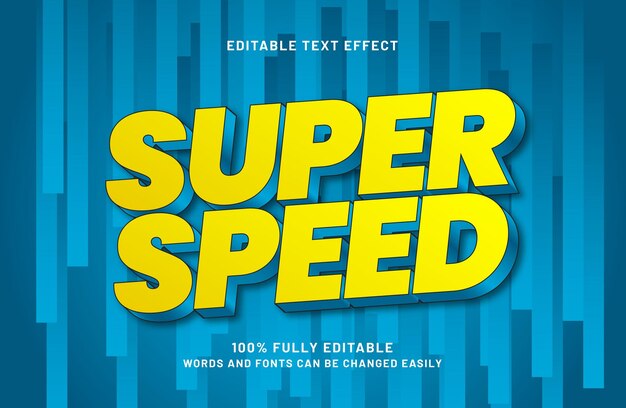 effet de texte super-rapide modifiable dans le style de texte de course et de vitesse