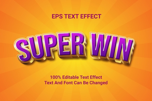 Vecteur effet de texte super win