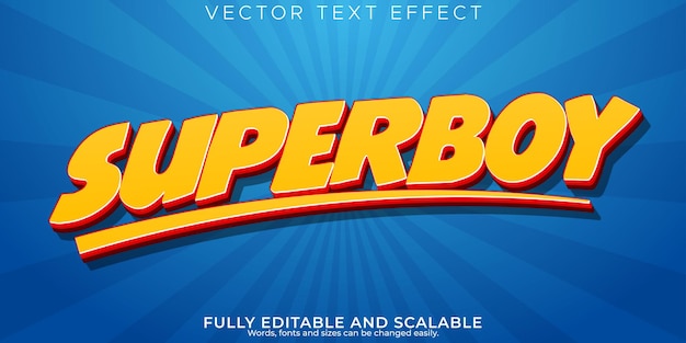 Vecteur effet de texte superboy style de texte comique et pop art modifiable