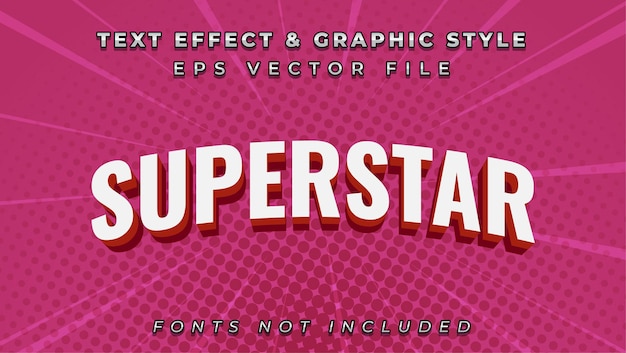 Vecteur effet de texte superstar