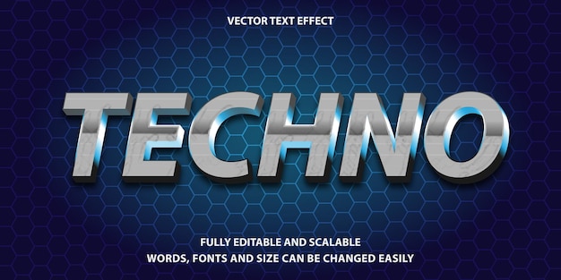 Effet de texte techno chrome moderne