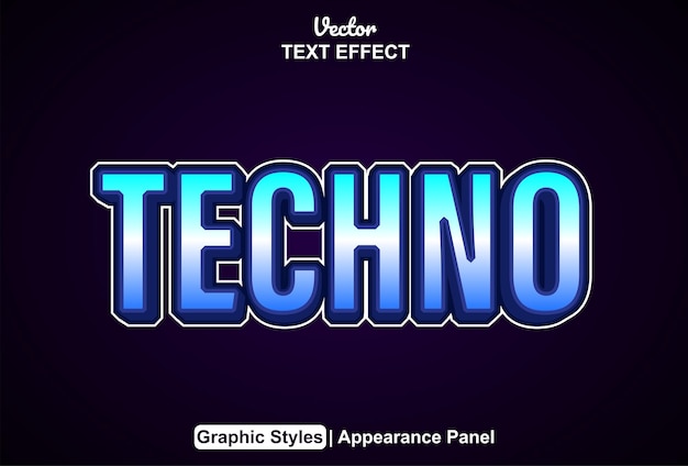 Effet de texte techno avec style graphique et modifiable