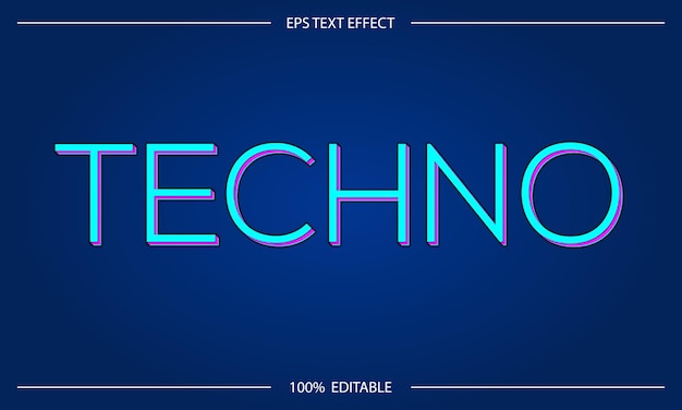 Vecteur effet de texte techno