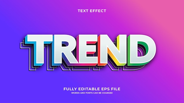 Effet de texte tendance modifiable de style 3D