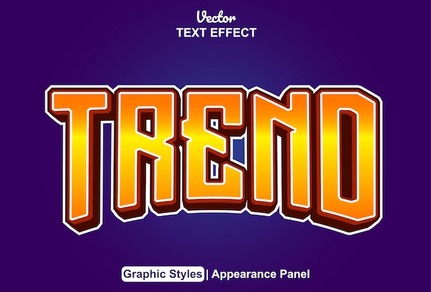 Effet de texte tendance avec style graphique orange et modifiable