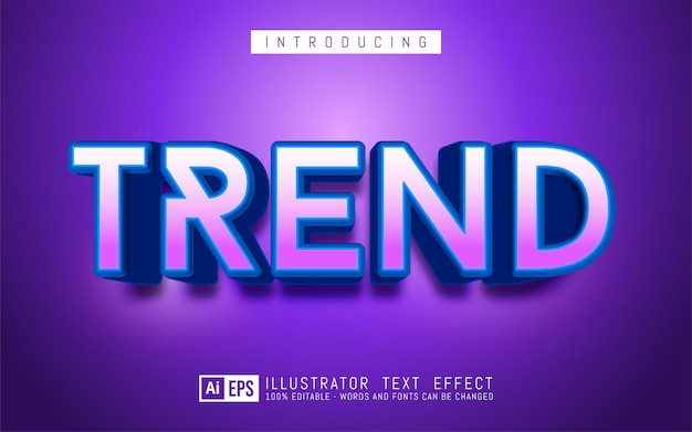 Vecteur effet de texte tendance, style de texte 3d modifiable