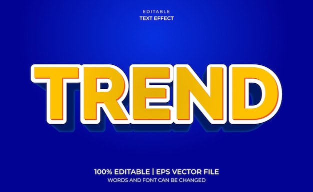 Vecteur effet de texte de tendance