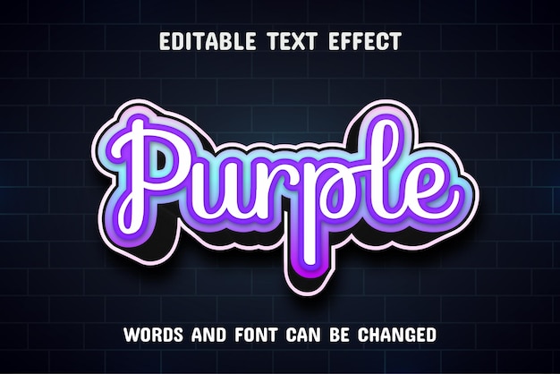 Effet De Texte Texte Violet Modifiable