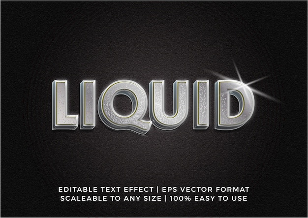 Effet de texte de titre de texture liquide réaliste 3D