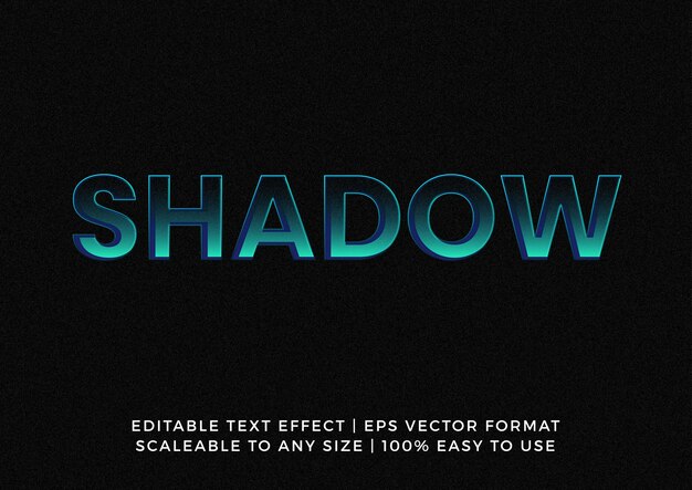 Effet de texte de titre de typographie de lumière d'ombre