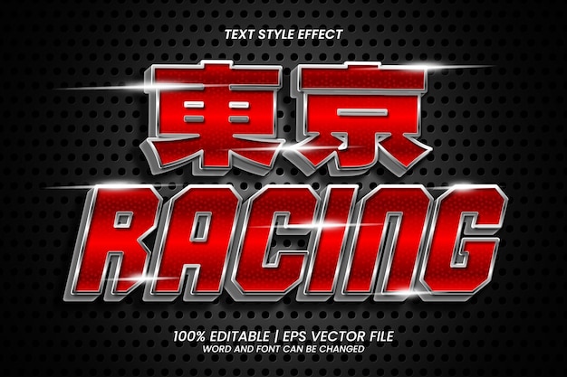 Effet De Texte Tokyo Racing Style 3d Modifiable