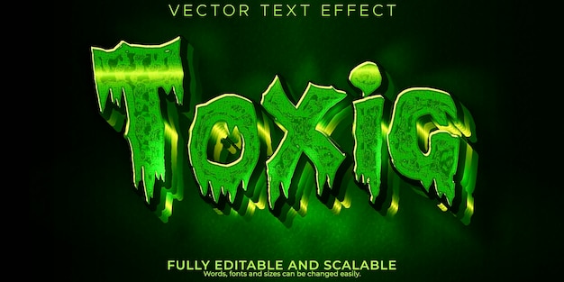 Effet de texte toxique style de texte de danger chimique vert modifiable