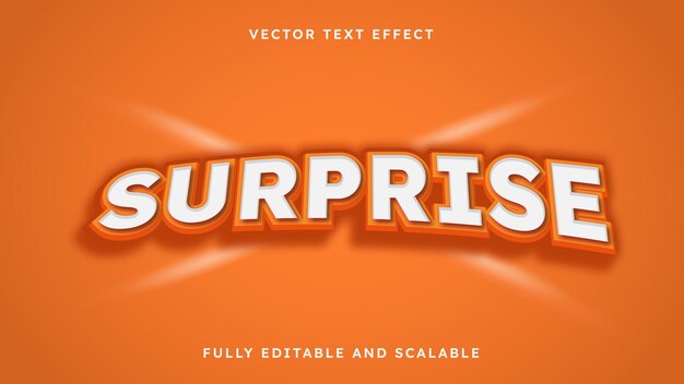 Effet De Texte Vecteur Orange Surprise