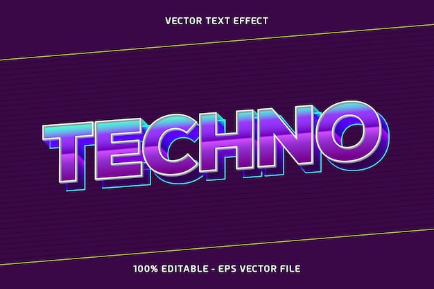 Effet De Texte Vecteur Techno