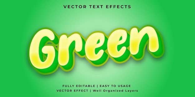 Effet de texte vecteur vert