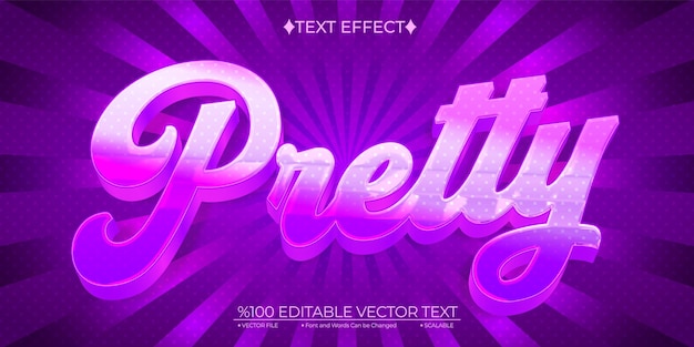 Effet de texte vectoriel 3D curly et assez modifiable