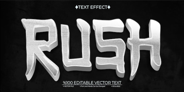 Effet de texte vectoriel 3D éditable de Cartoon Silver Rush