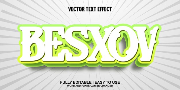 Effet de texte vectoriel 3D entièrement modifiable de Besxov