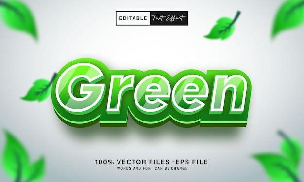 Effet de texte vectoriel 3D modifiable en vert